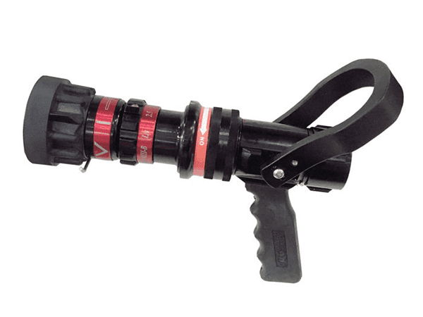 A set of pistol grip fire nozzle on white background.